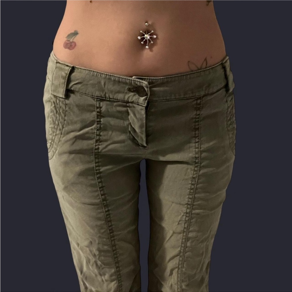 Garage Khaki  army green bootcut flared Pants